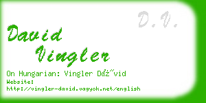 david vingler business card